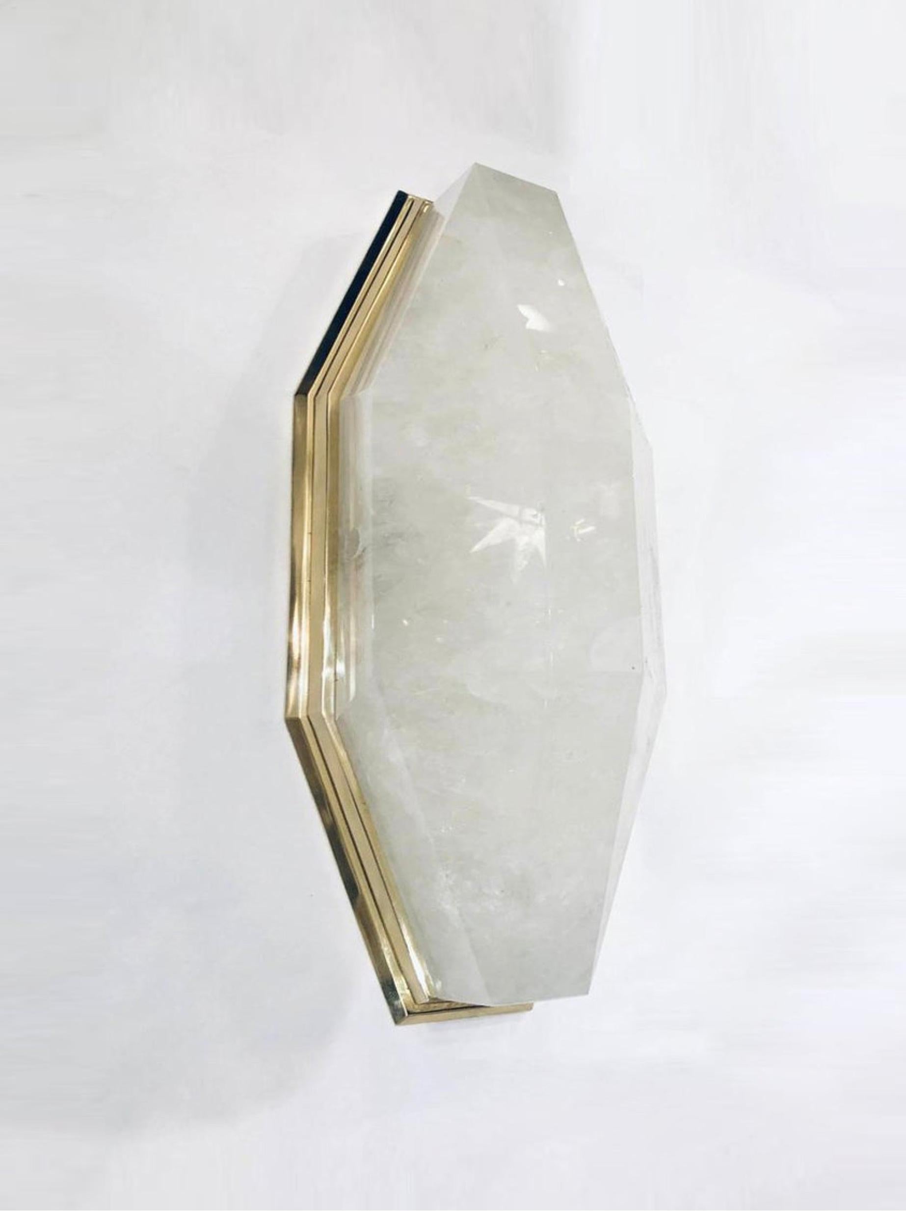 Contemporary PBW Rock Crystal Sconces by Phoenix For Sale