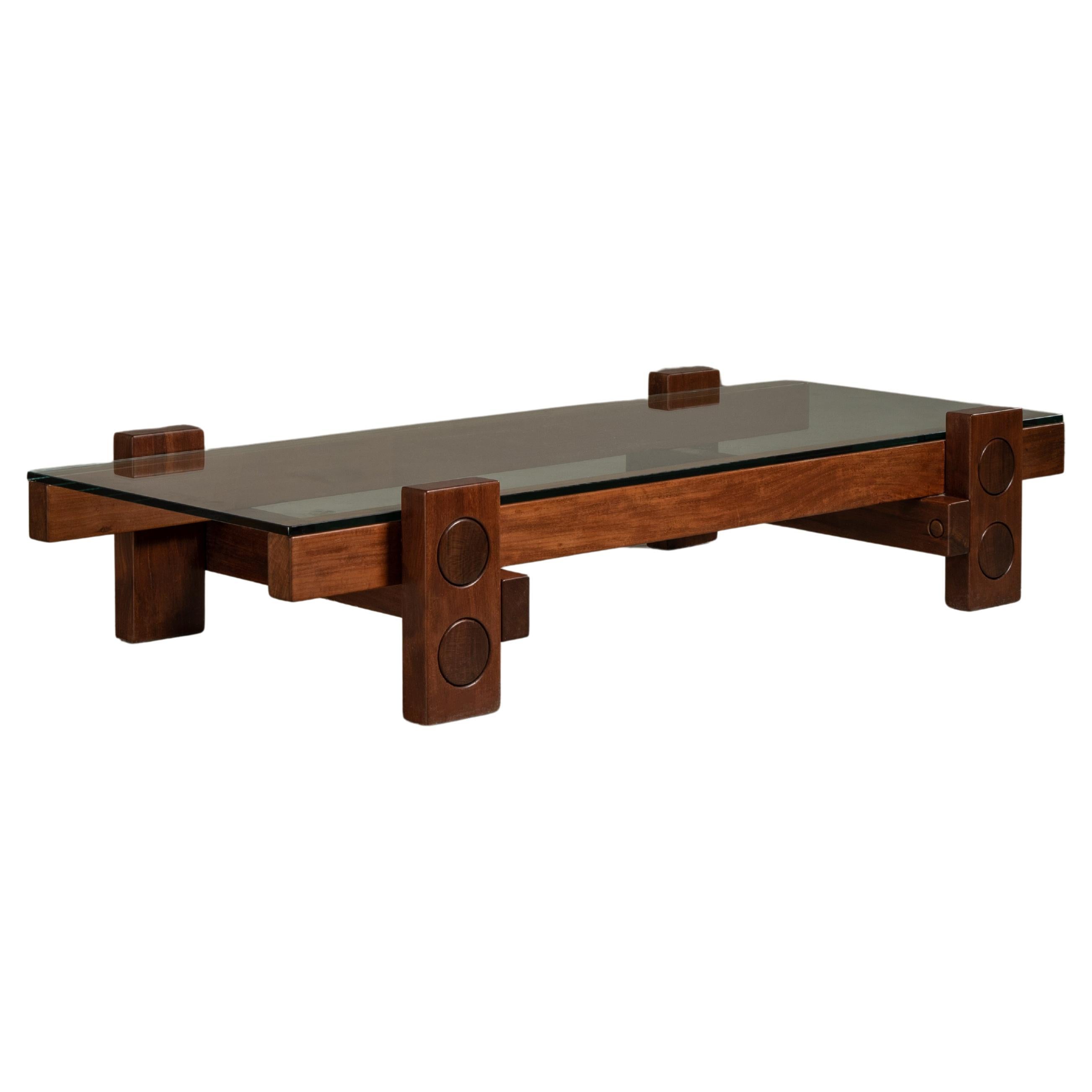 Table centrale 'PC' en bois massif, Zanini de Zanine, design contemporain brésilien en vente