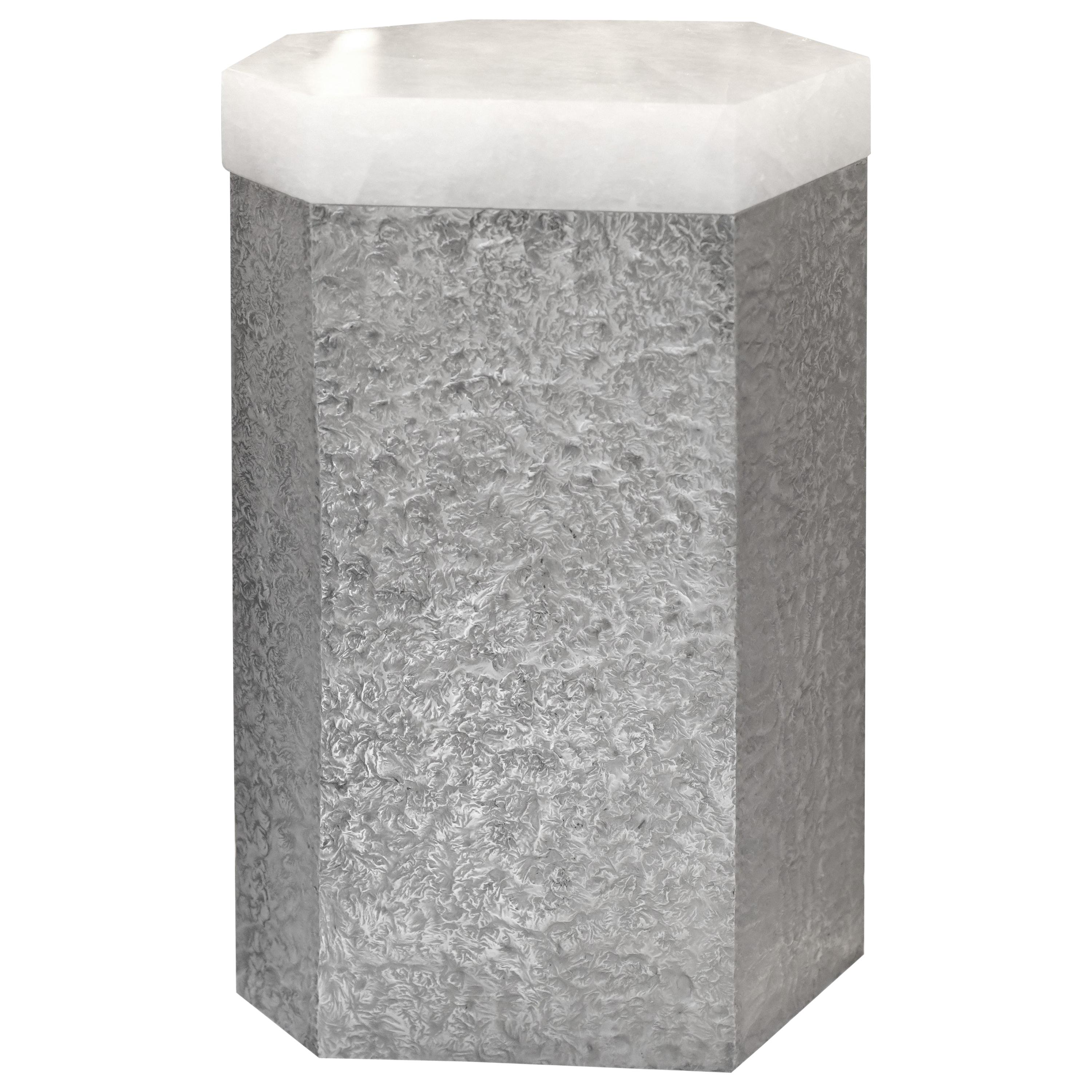 SAN iv Rock Crystal Side Table by Phoenix For Sale