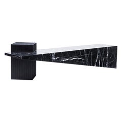 "P.dr " Bench in Black Marble by Andrea Macruz, Brazilian Contemporary Design