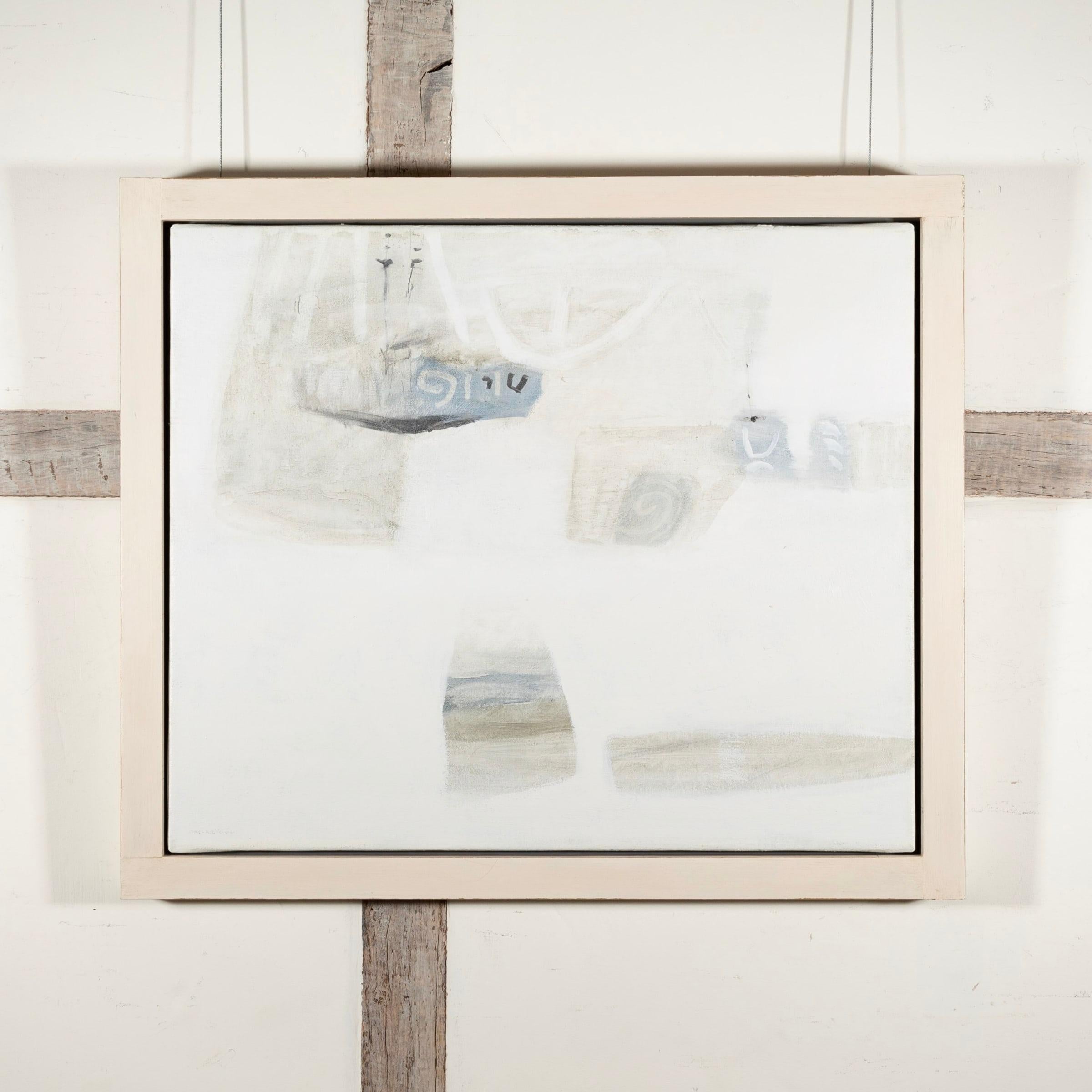 The Edge of Myths, 2006 - Contemporary Pale Grey Oil on Canvas Abstract Painting For Sale 1