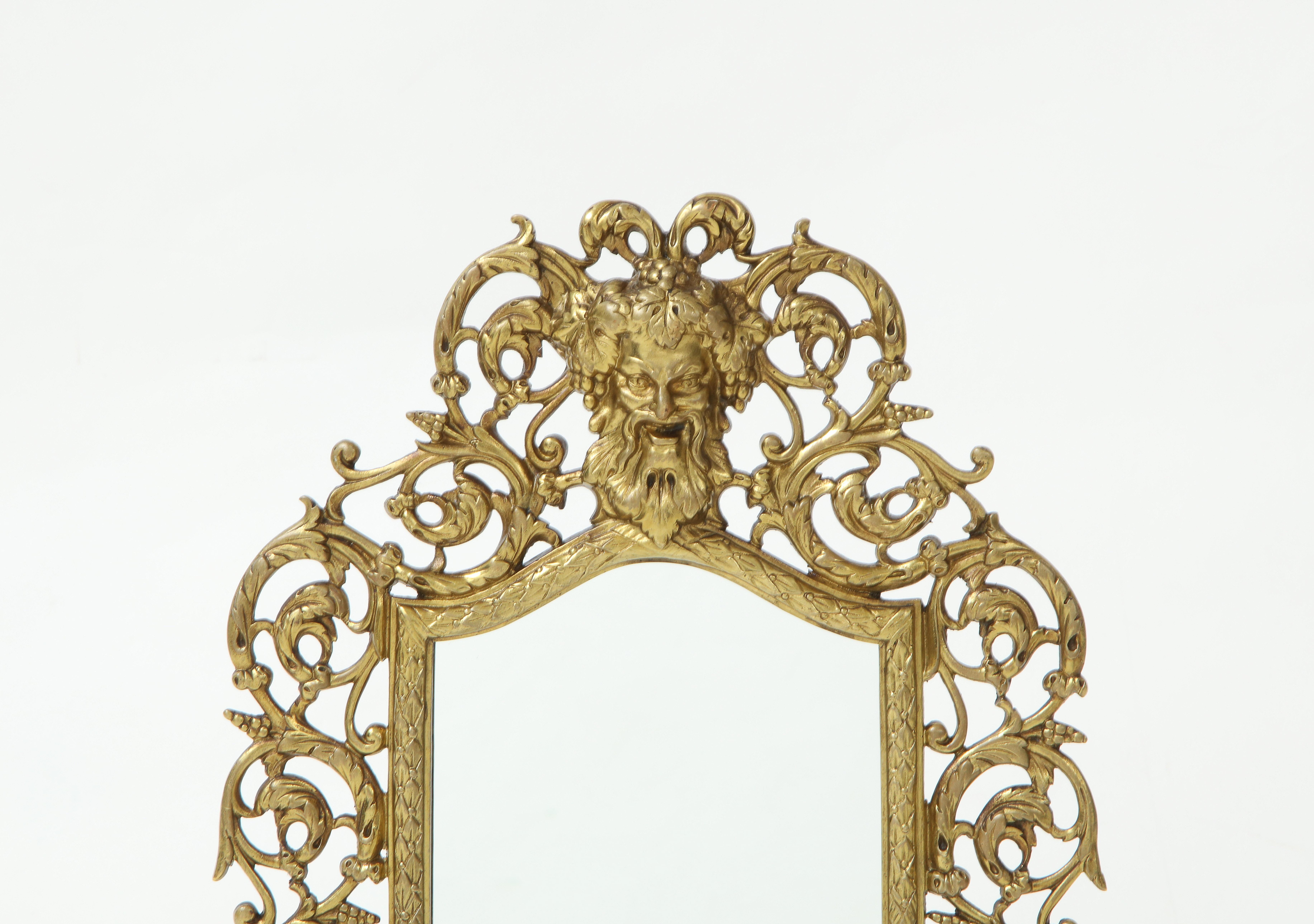 1890's P.E. Guerin N.Y. antique brass wall or vanity mirror, in vintage original condition with minor wear and patina to the brass due to age ans use.