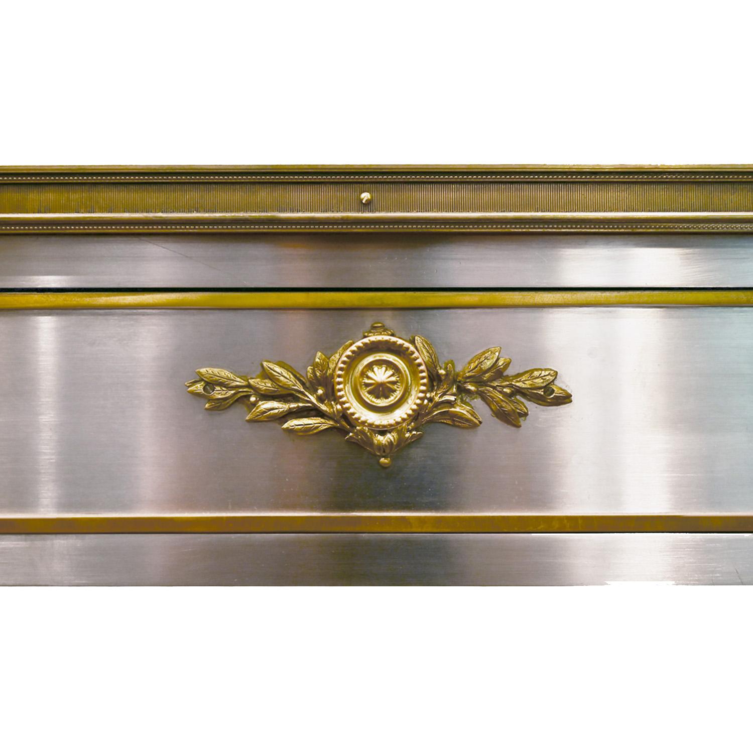 P.E. Guerin Artisan Desk in Stainless Steel with Brass Accents C. 1950, 'Signed' 1