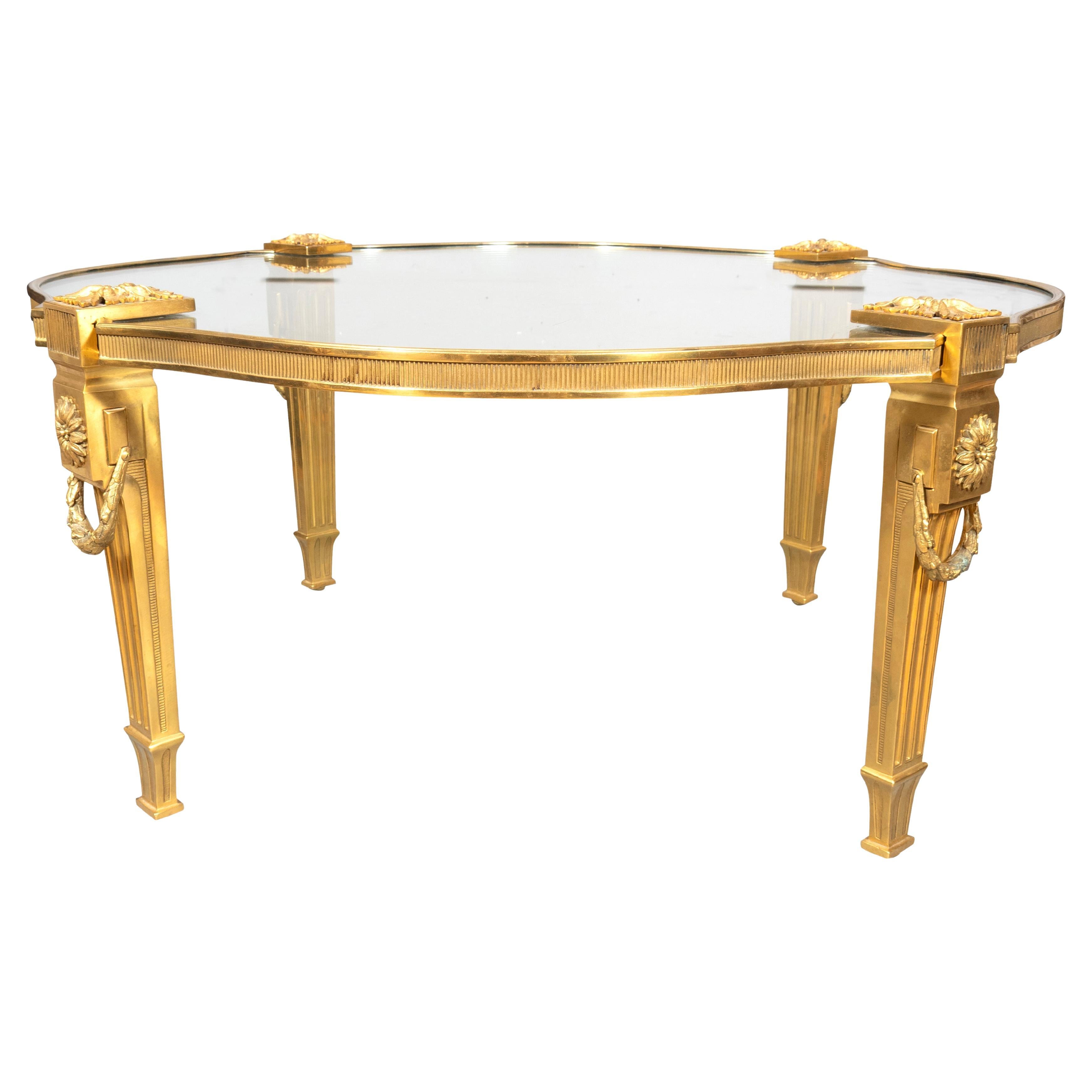 P.E. Guerin Couchtisch aus Bronze und Glas