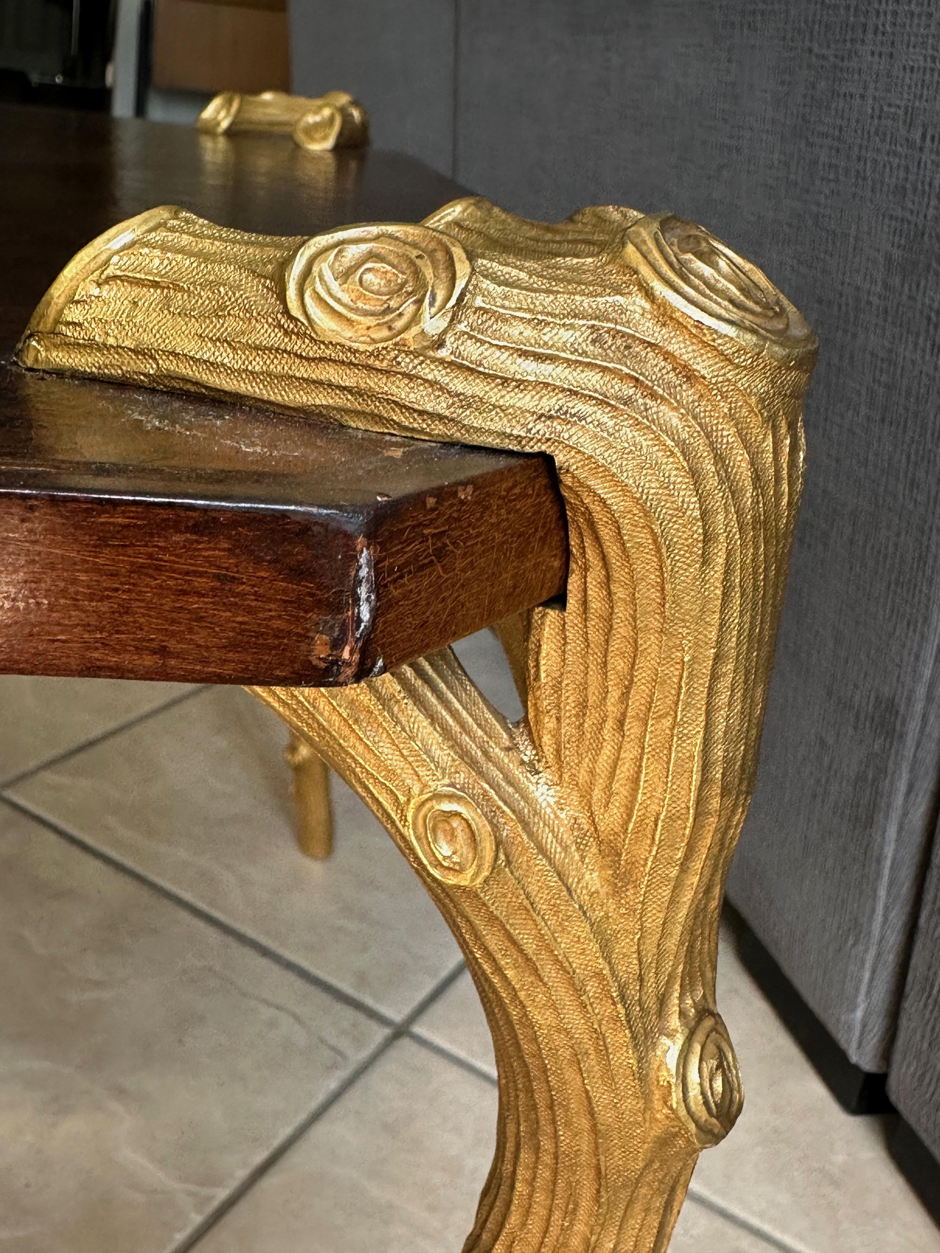 P.E. Guerin Faux Bois Gilt Bronze Chinoiserie Cocktail Table For Sale 7