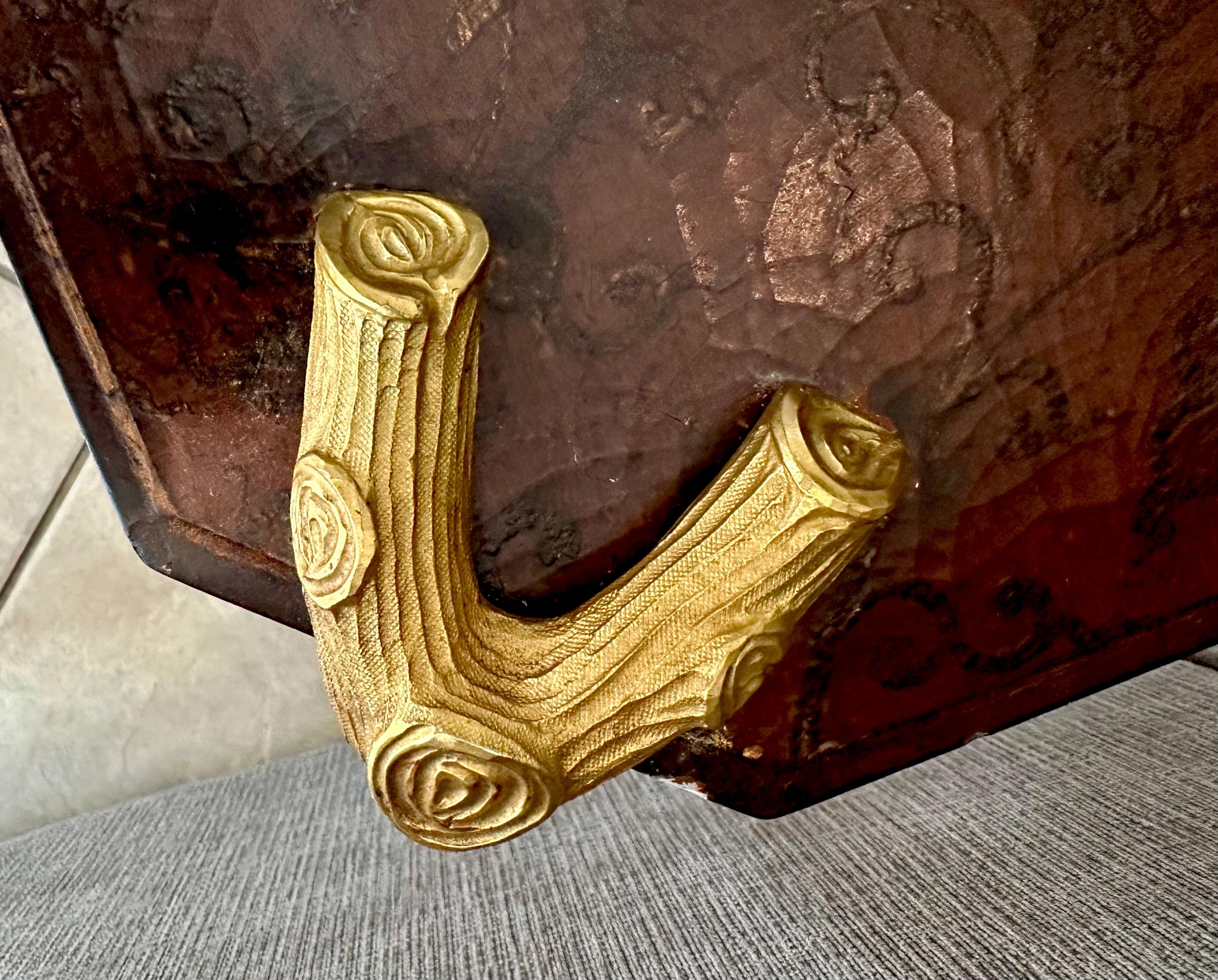 P.E. Guerin Faux Bois Gilt Bronze Chinoiserie Cocktail Table For Sale 10