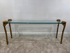 P.E. Guerin Vergoldete Bronze Faux Bois Lange Konsole