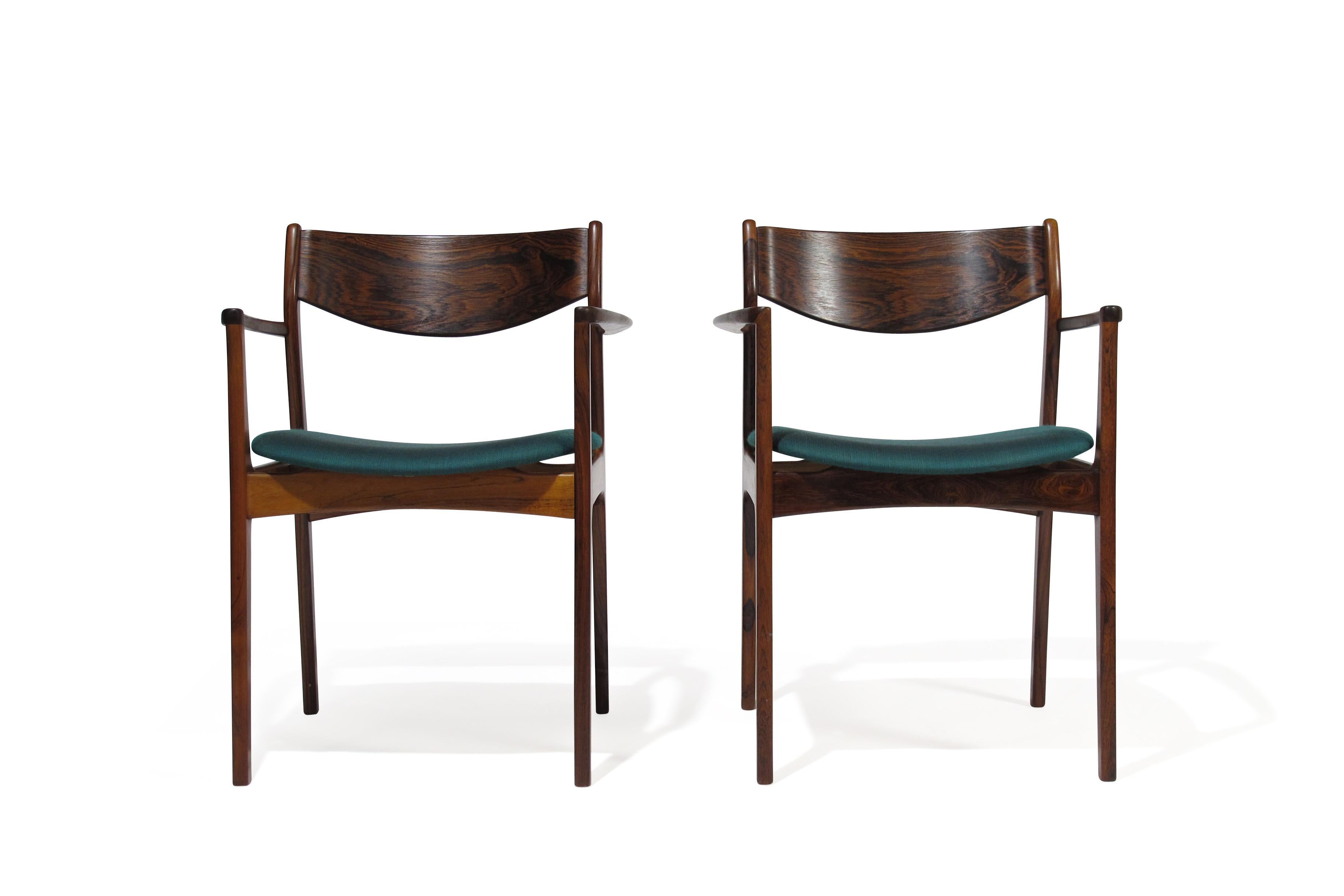 Oiled P.E. Jorgensen Rosewood Dining Armchairs