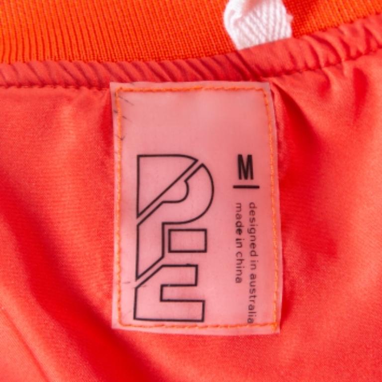 Donna P.E. A. M. Giacca Bomber sintetica perforata arancione in vendita