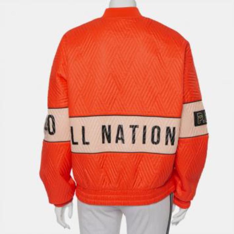 P.E. A. M. Giacca Bomber sintetica perforata arancione in vendita 2