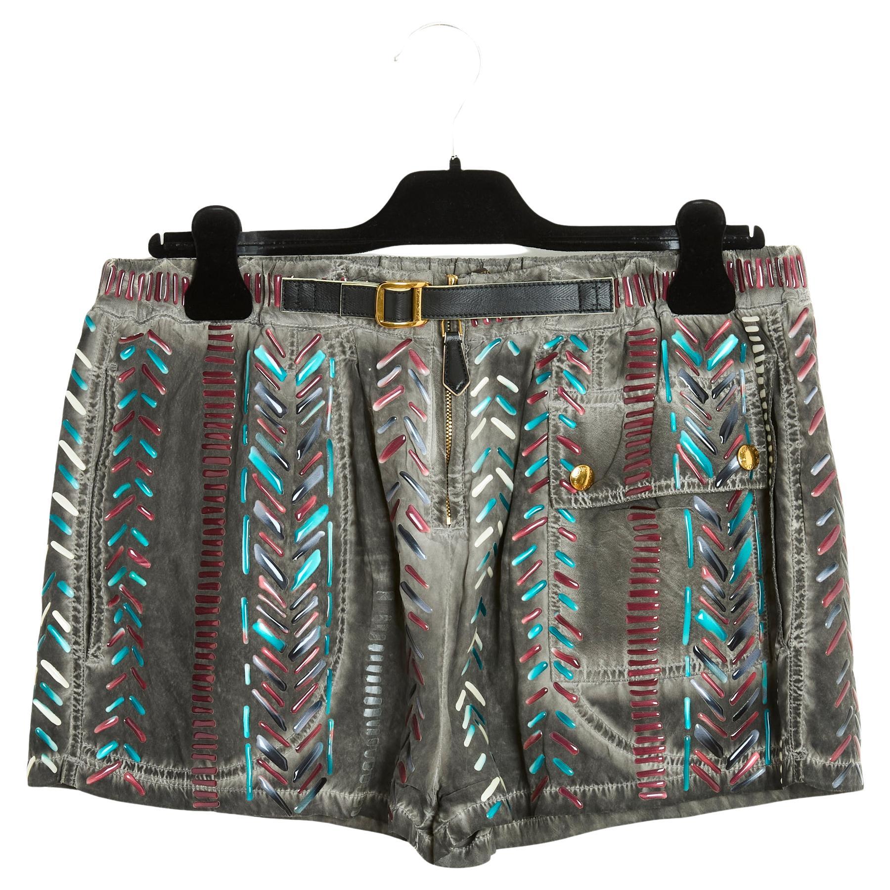 PE2016 Louis Vuitton Ghesquiere Ethnic Silk Shorts FR38 For Sale