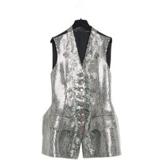 Used PE2016 Louis Vuitton Ghesquiere Veste FR38 Silver yearn sequins SS2018 Jacket US