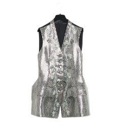 PE2016 Louis Vuitton Ghesquiere Veste FR38 Silver yearn sequins SS2018 Jacket US