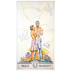 Used "Peace and Prosperity, " Art Deco Mural Design for Fort Meade, Maryland