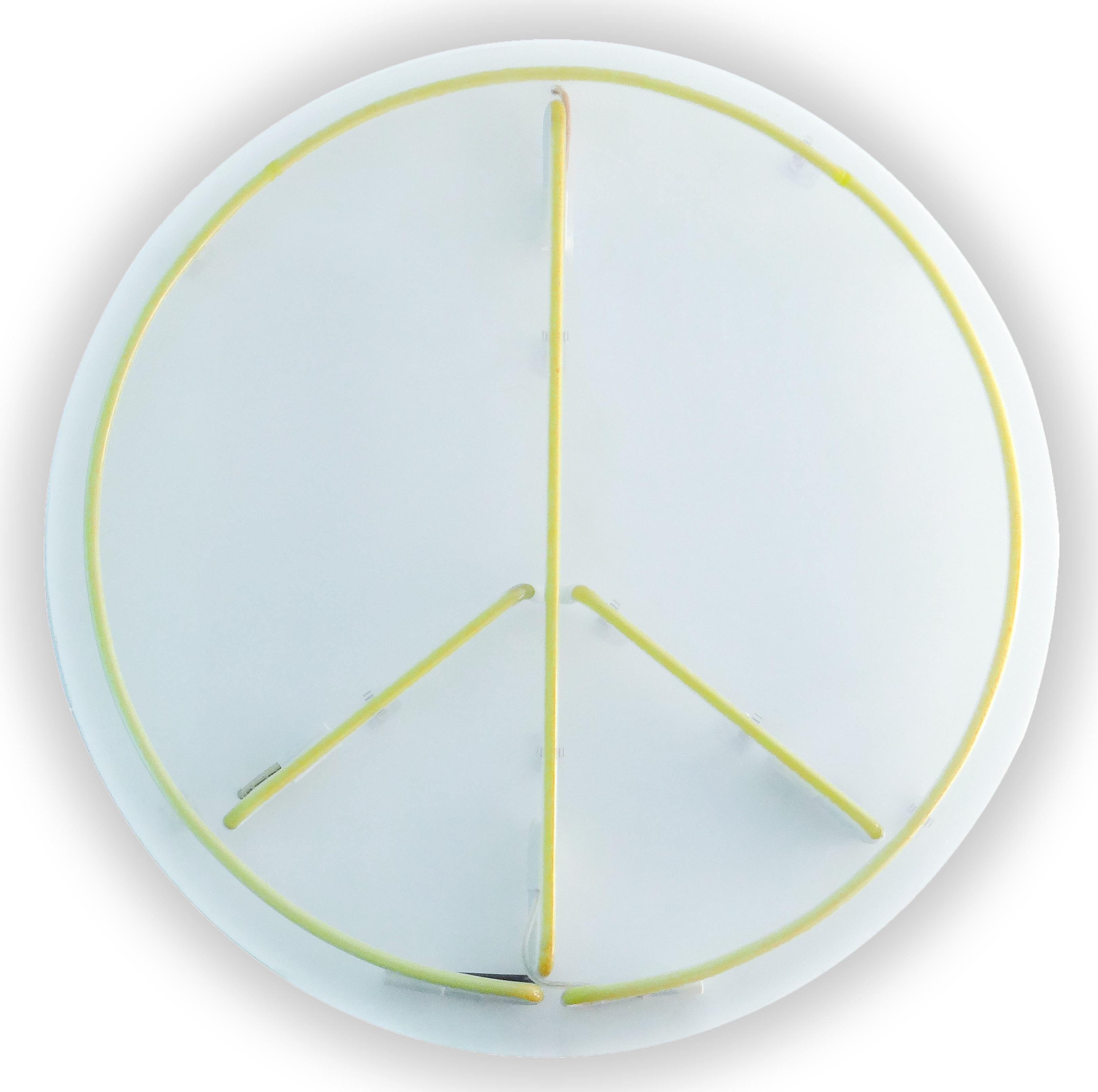 Designed in 2015 produced, circa 2016
Yellow neon- white plexiglass

Measures: 36