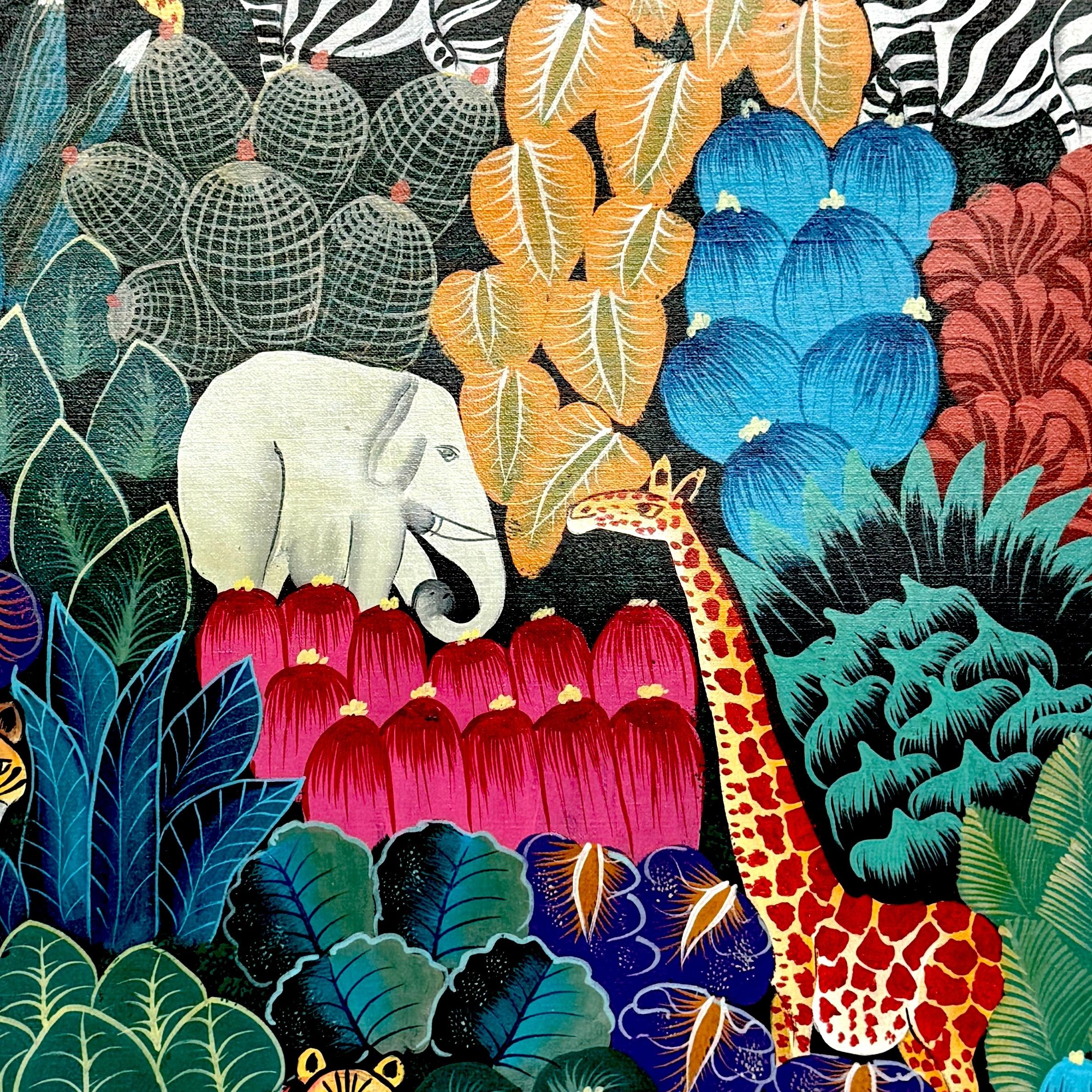 Haitian 'Peaceable Jungle' by E. Maxime  For Sale