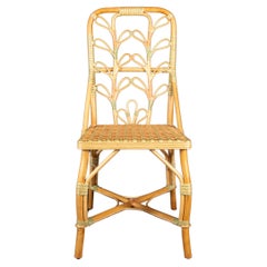 Peach and Sage Daisy Rattan Chair by Creel and Gow
