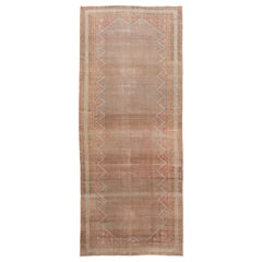 Tapis de couloir Malayer ancien en laine fait à la main couleur pêche