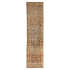 Antiker pfirsichfarbener Malayer-Woll-Läufer, handgefertigt mit Allover-Muster