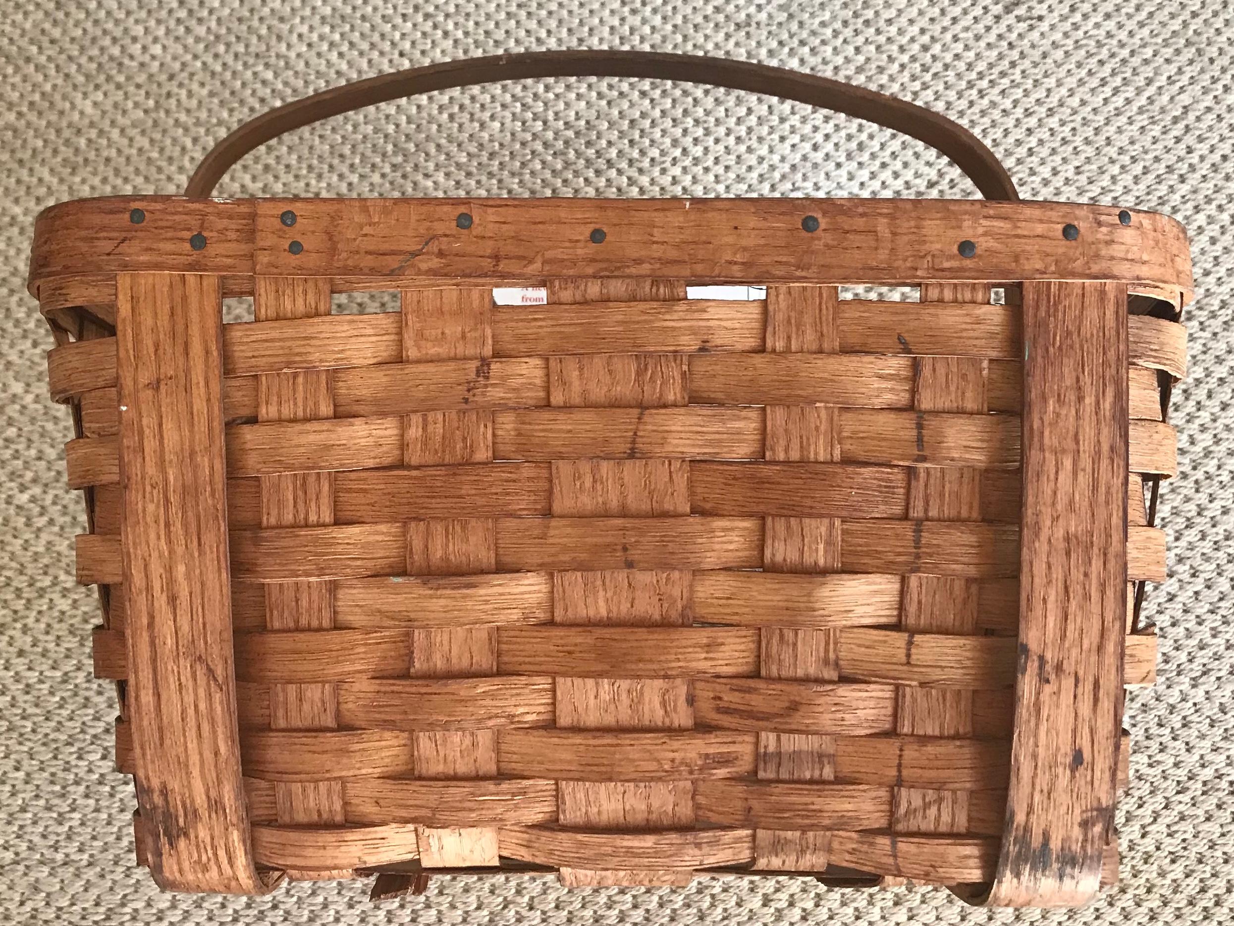 Hand-Woven Peach Basket For Sale