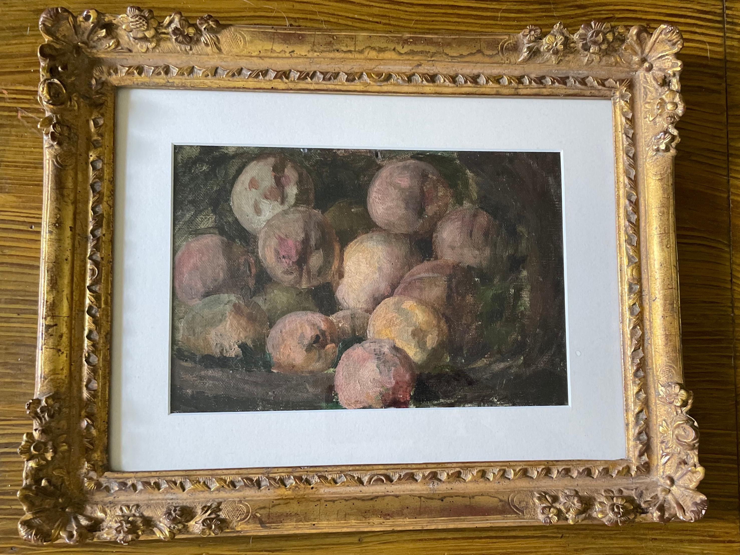 American Peach Basket Painting For Sale