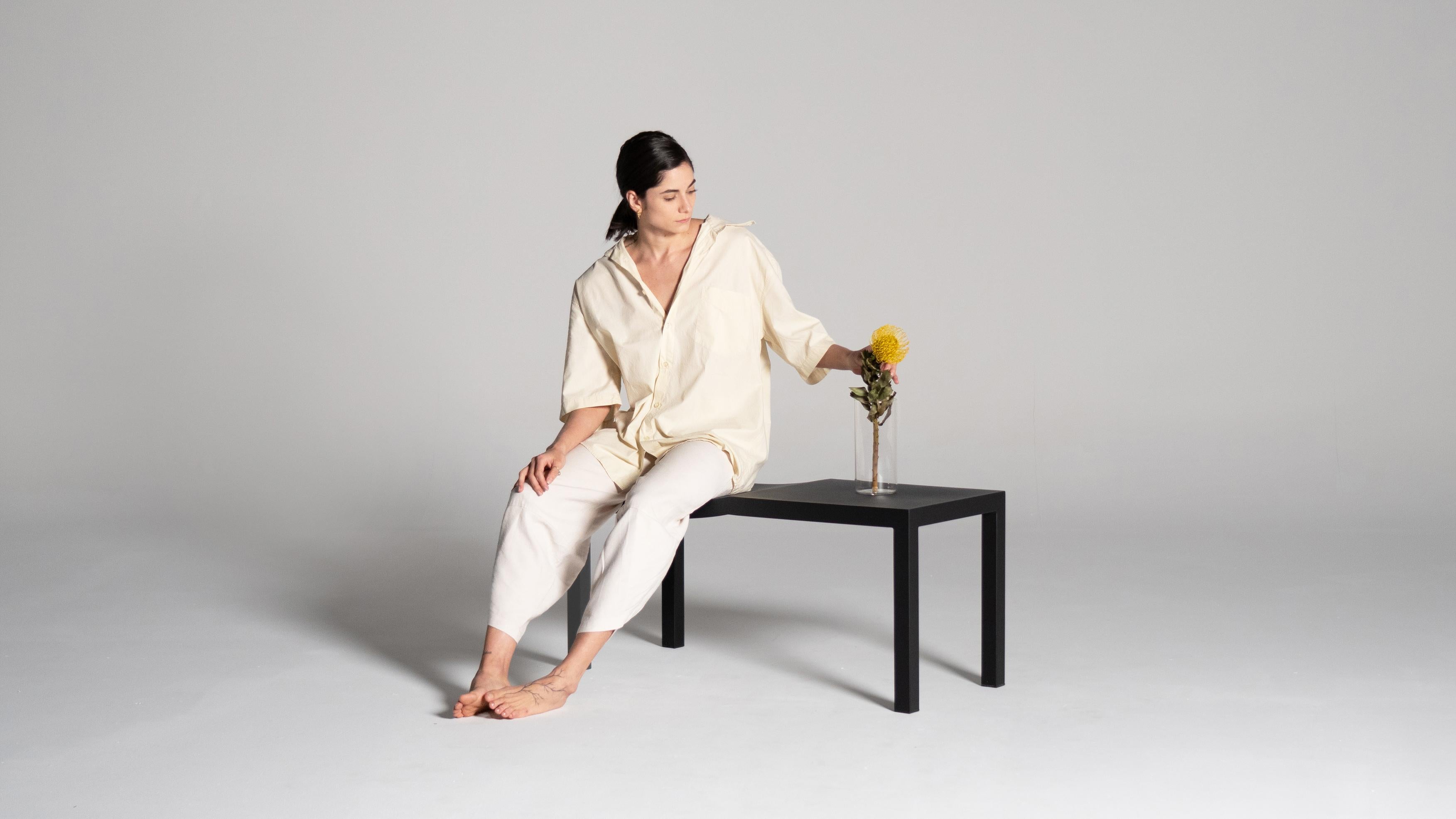 Peint Banc Bis avec assise amovible bleu clair en vente