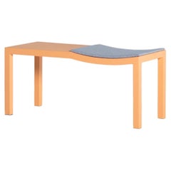 Peach Bis Bench with light blue removable upholstery seat