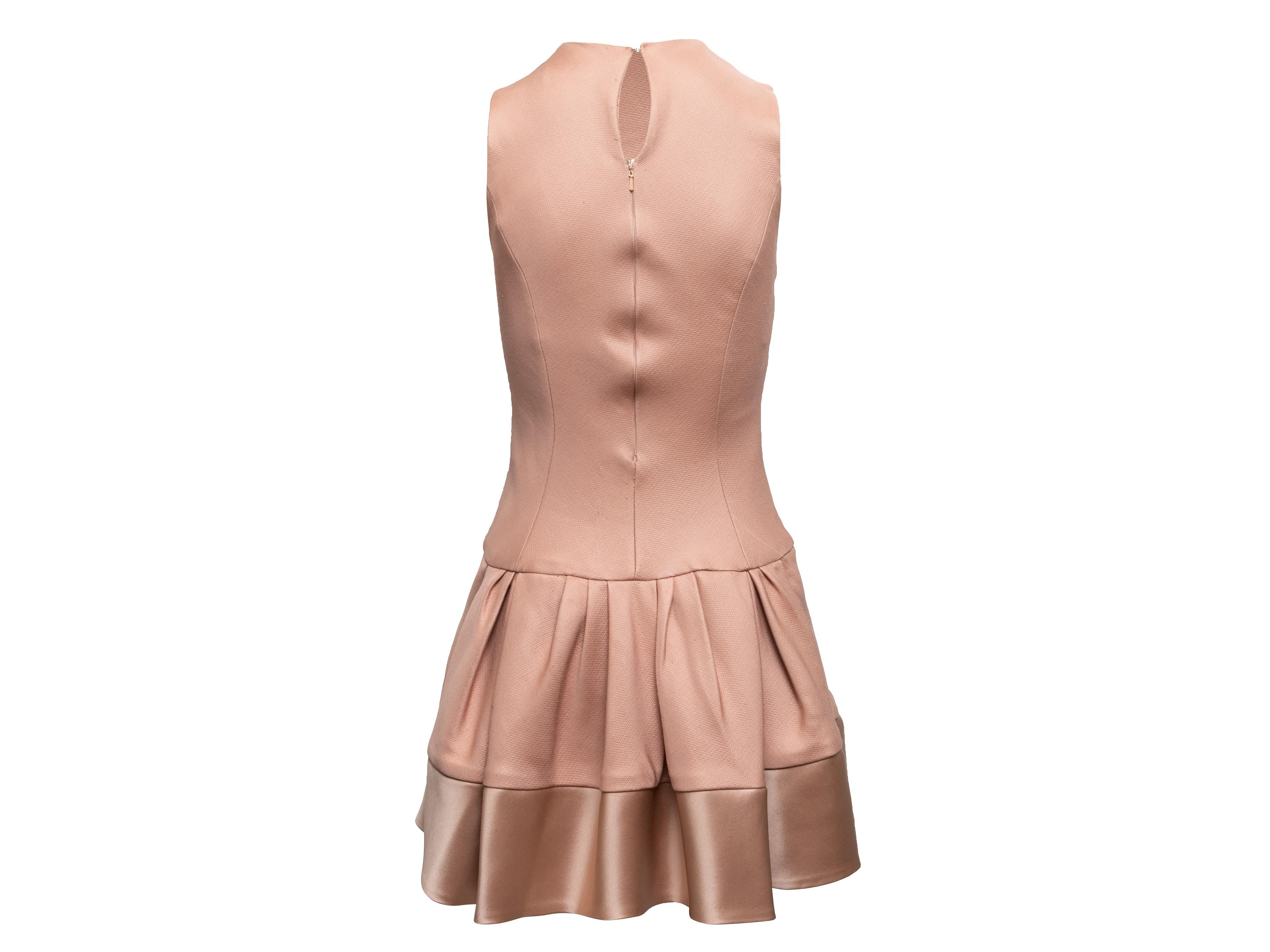 Brown Peach Christian Dior Silk-Blend Sleeveless Dress Size FR 36 For Sale