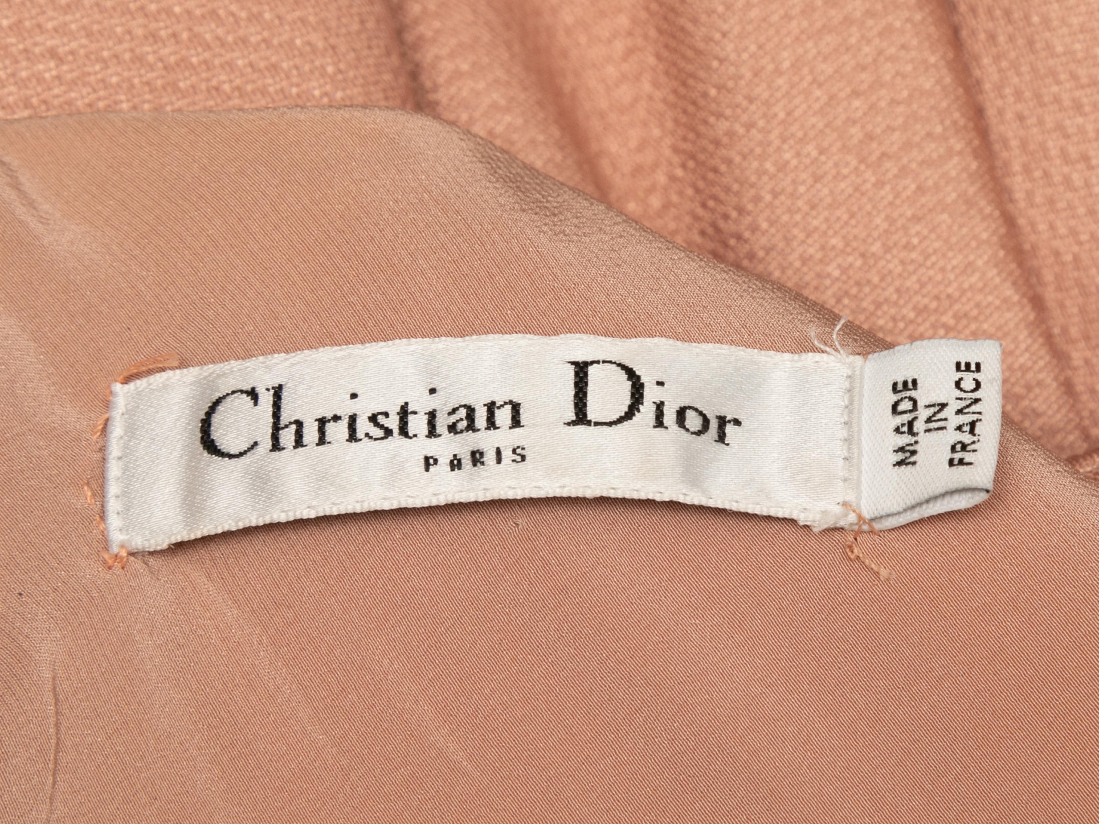 Peach Christian Dior Silk-Blend Sleeveless Dress Size FR 36 In Good Condition For Sale In New York, NY