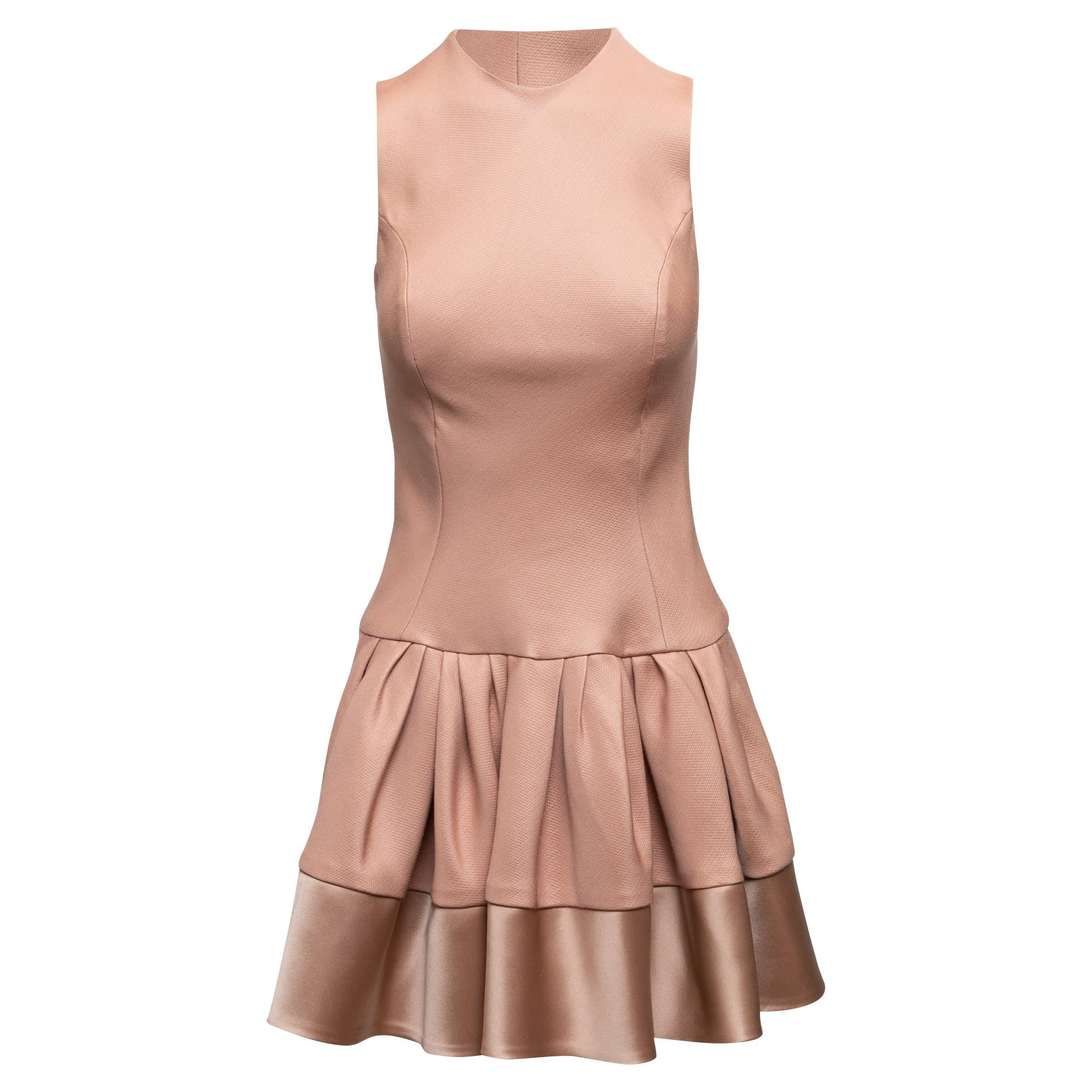Peach Christian Dior Silk-Blend Sleeveless Dress Size FR 36 For Sale