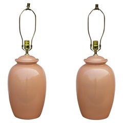 Peach Ginger Jar Ceramic Table Lamps