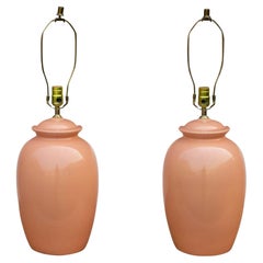 Peach Ginger Jar Ceramic Table Lamps