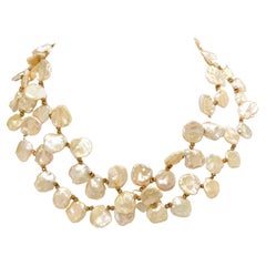 Peach Keshi Pearl Necklace