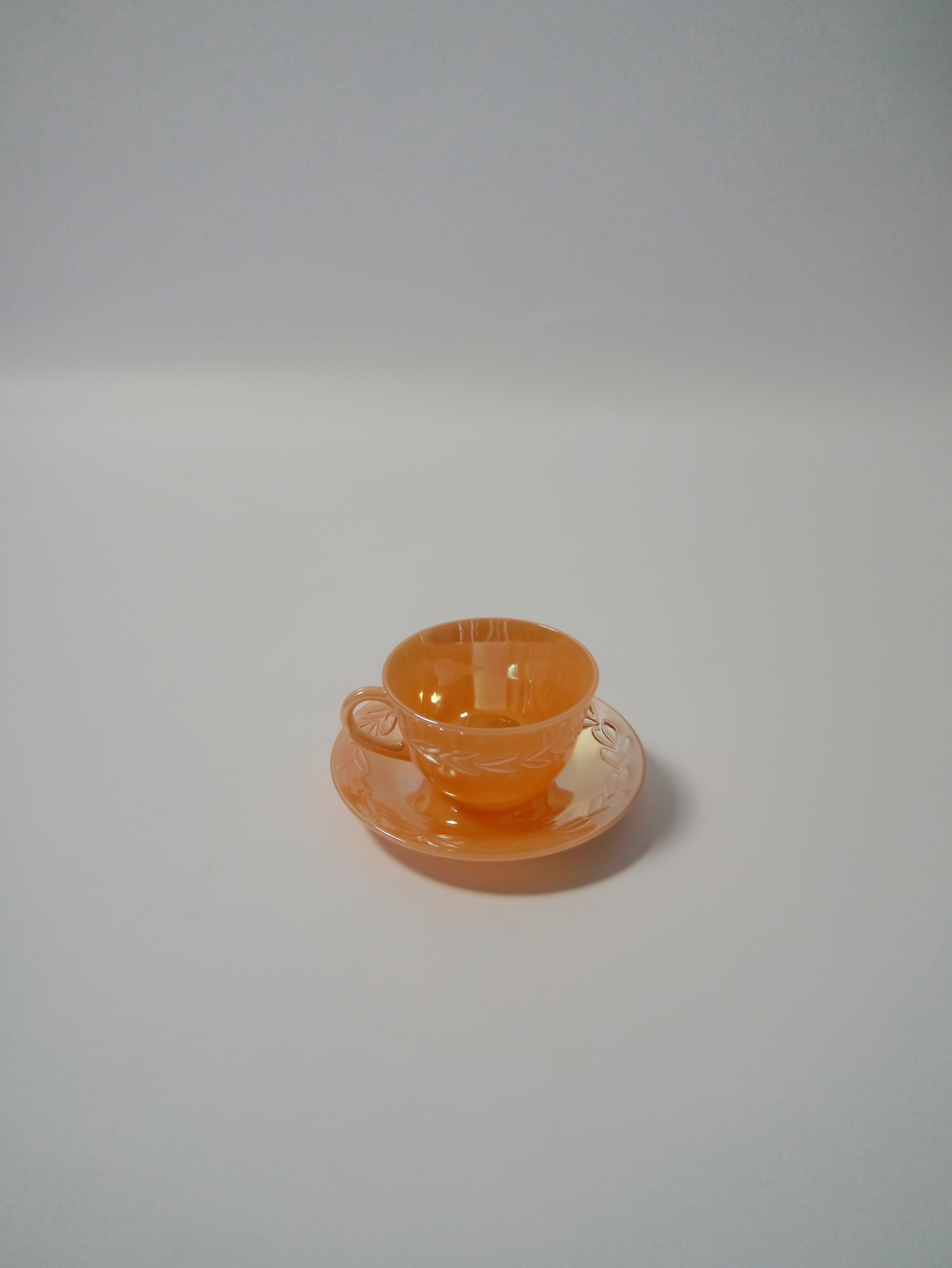 American Peach Lustre Glazed Glass Fire King Tableware by Anchor Hocking, USA, 1950s