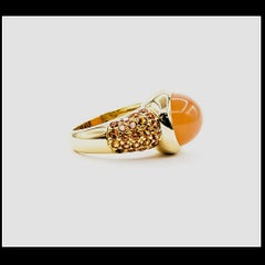 Peach Moonstone & Citrine Ring in 18k Yellow Gold by Roberto Coin