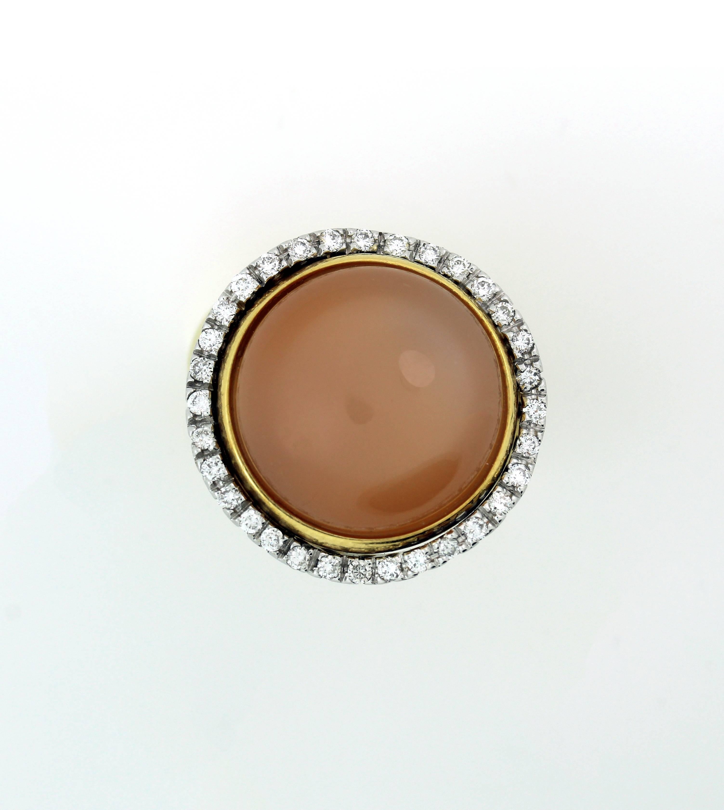 peach moonstone ring