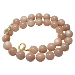 Peach Moonstone Gold Necklace