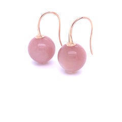 Peach Moonstone Rose Gold Earrings
