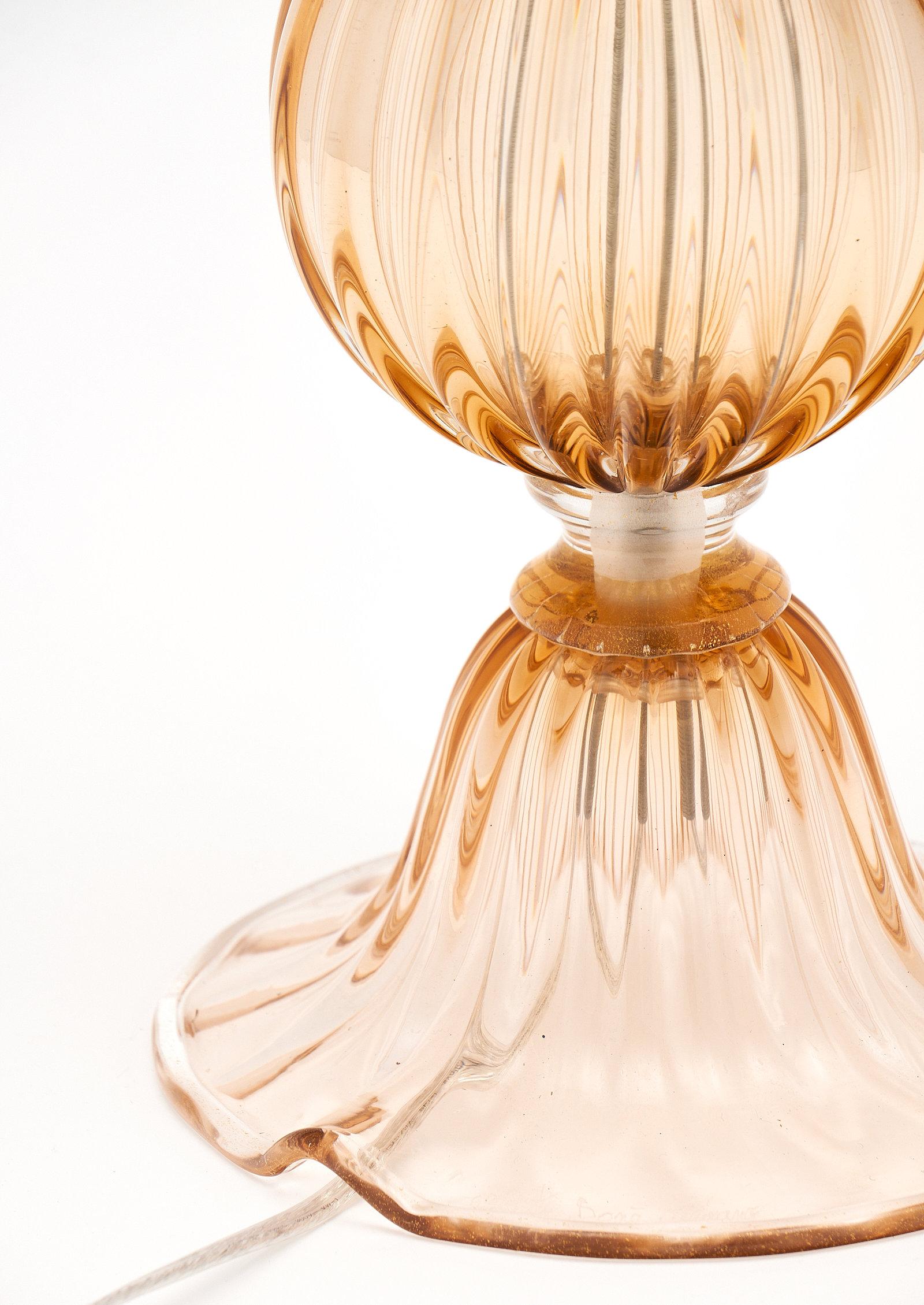 Peach Murano Glass Lamps For Sale 2