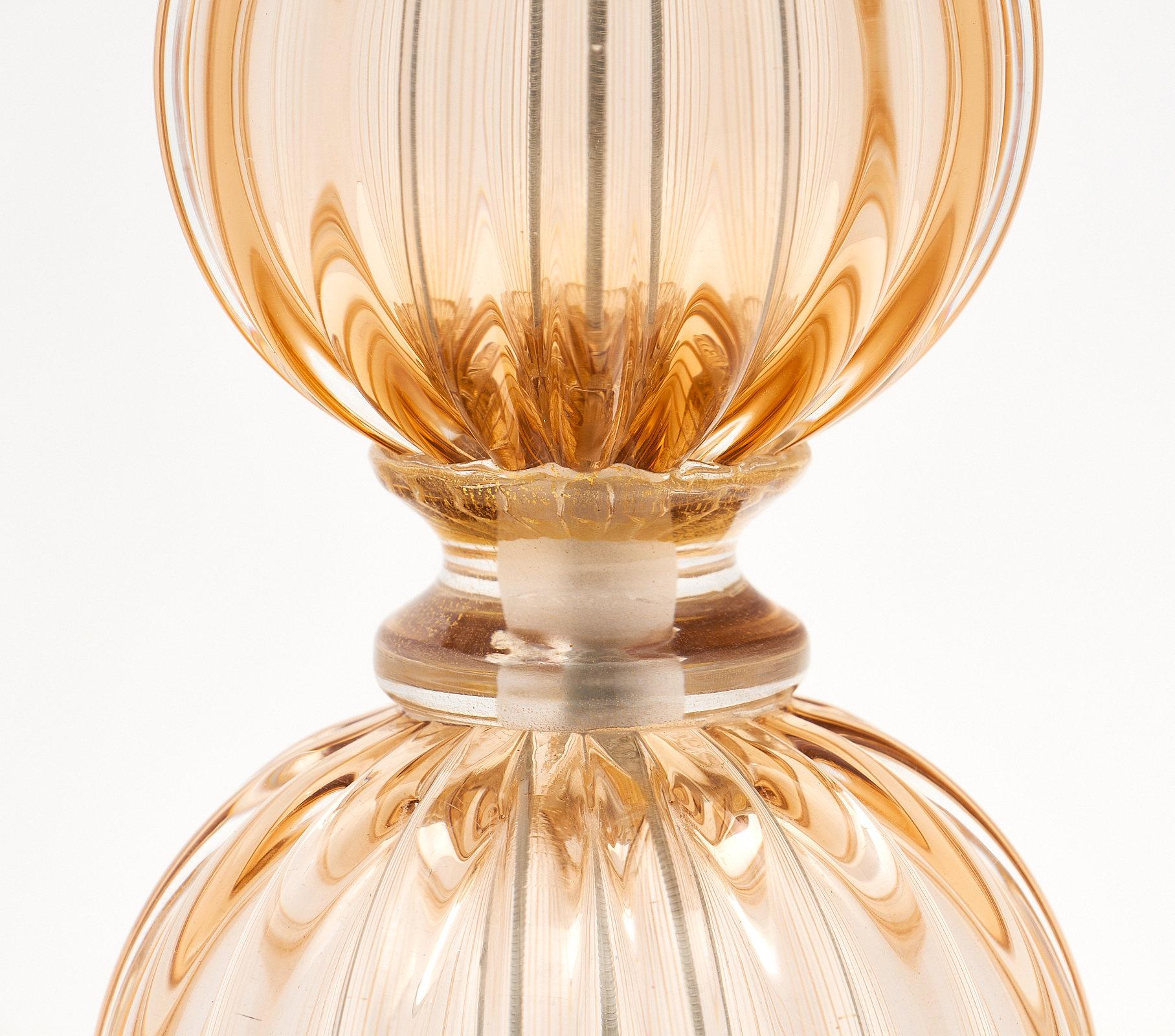 Italian Peach Murano Glass Lamps For Sale