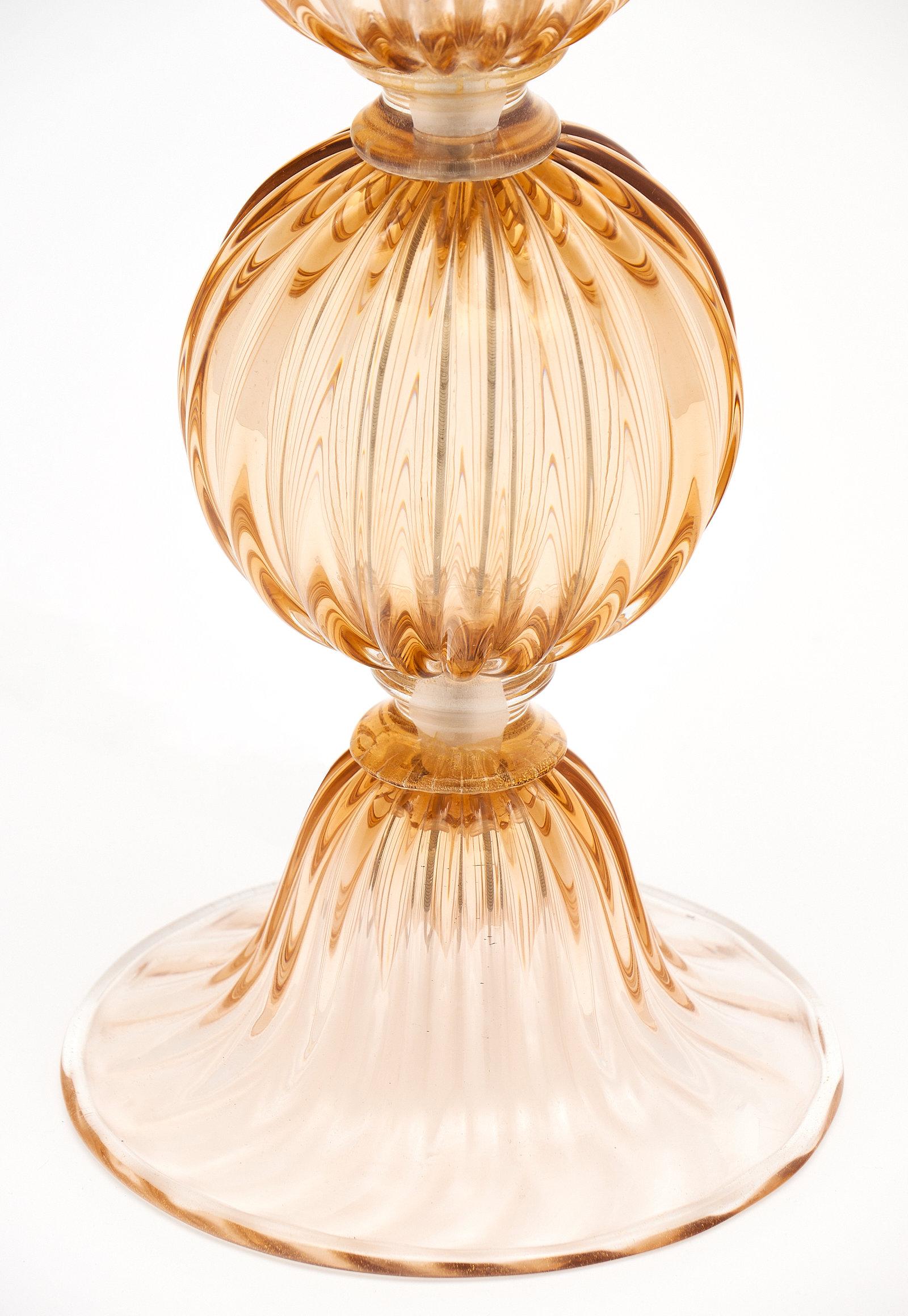Contemporary Peach Murano Glass Lamps For Sale