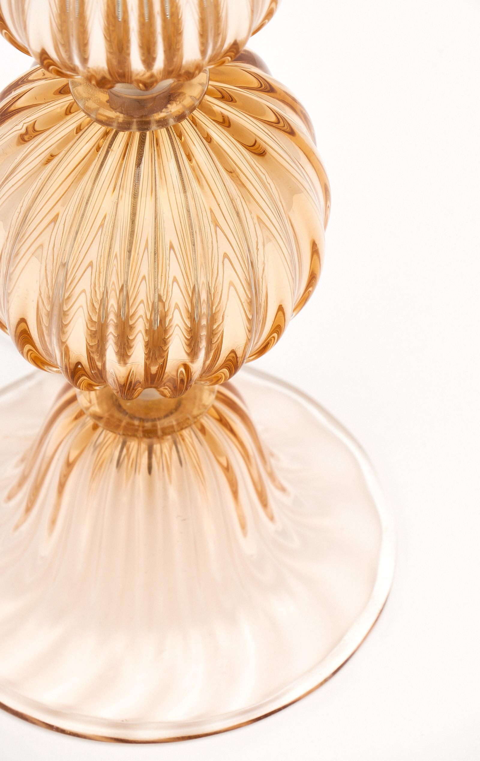Peach Murano Glass Lamps For Sale 1