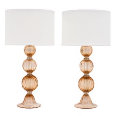 Peach Murano Glass Lamps