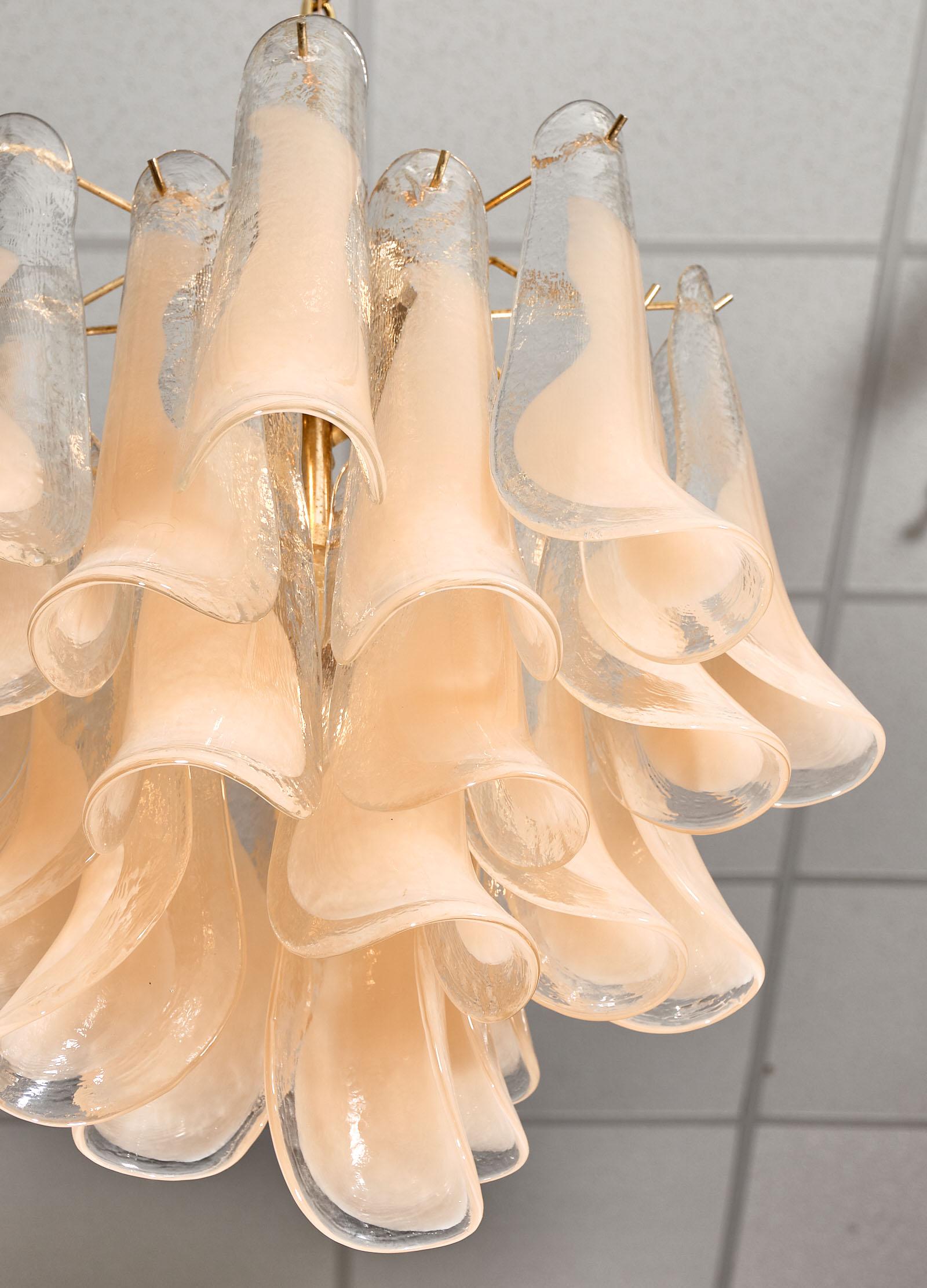 Peach Murano Glass “Selle” Chandeliers 2