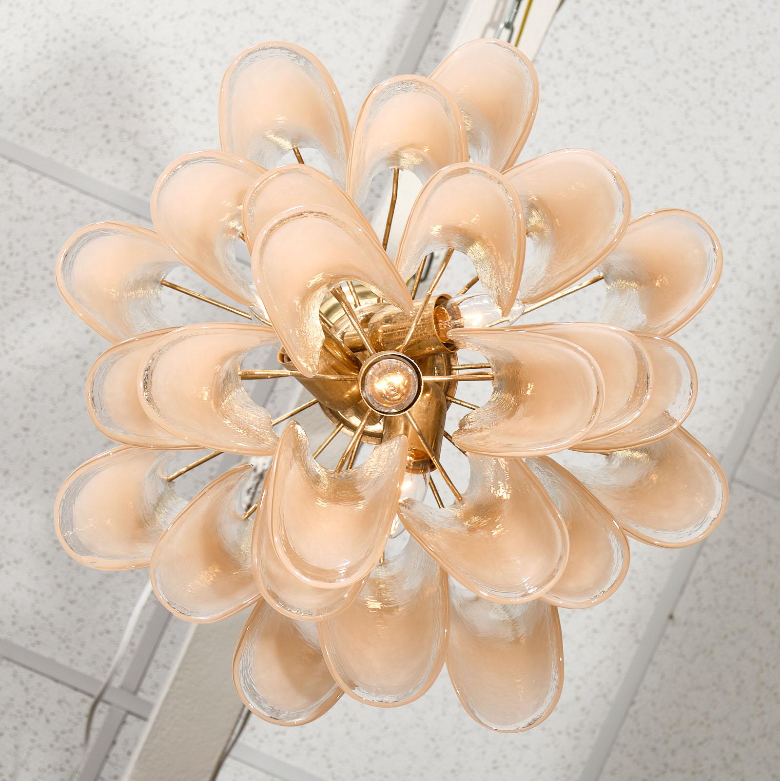 Peach Murano Glass “Selle” Chandeliers 3