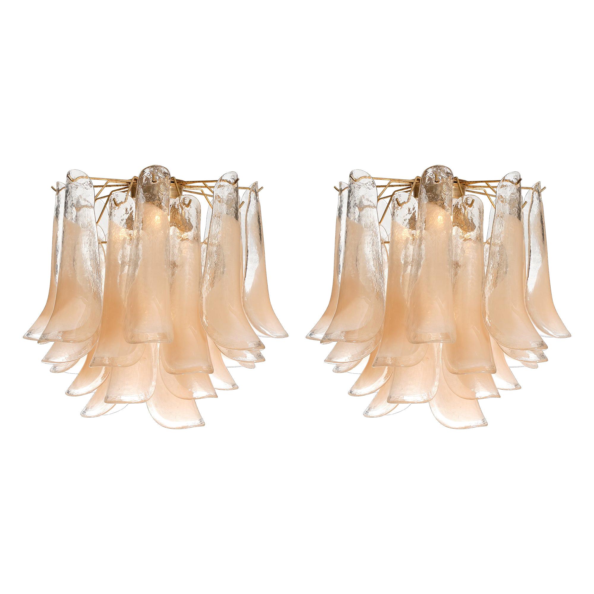 Peach Murano Glass “Selle” Chandeliers