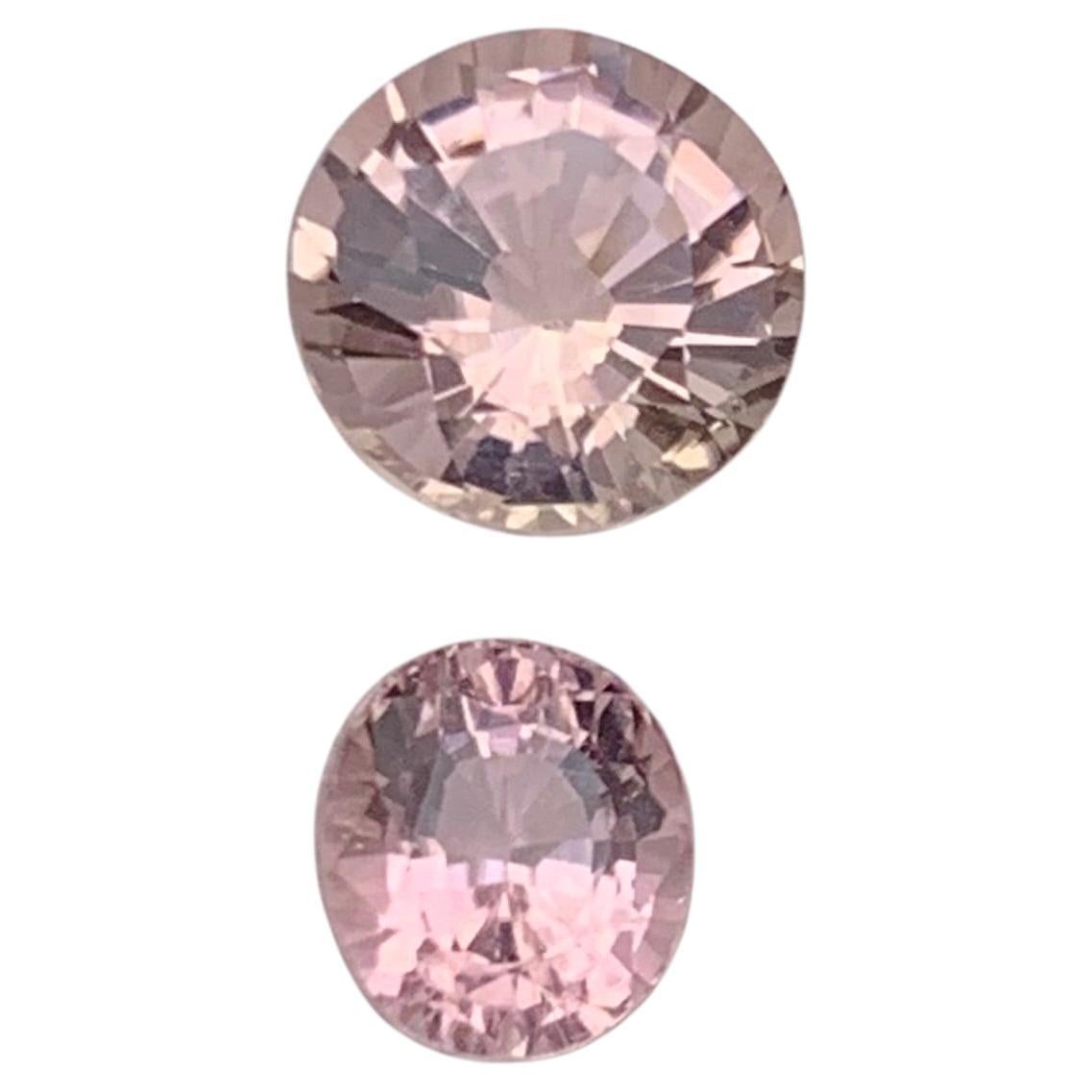 Peach & Peachy Baby Pink Natural Tourmaline Ring Loose Gemstones 2.15 Ct Round For Sale