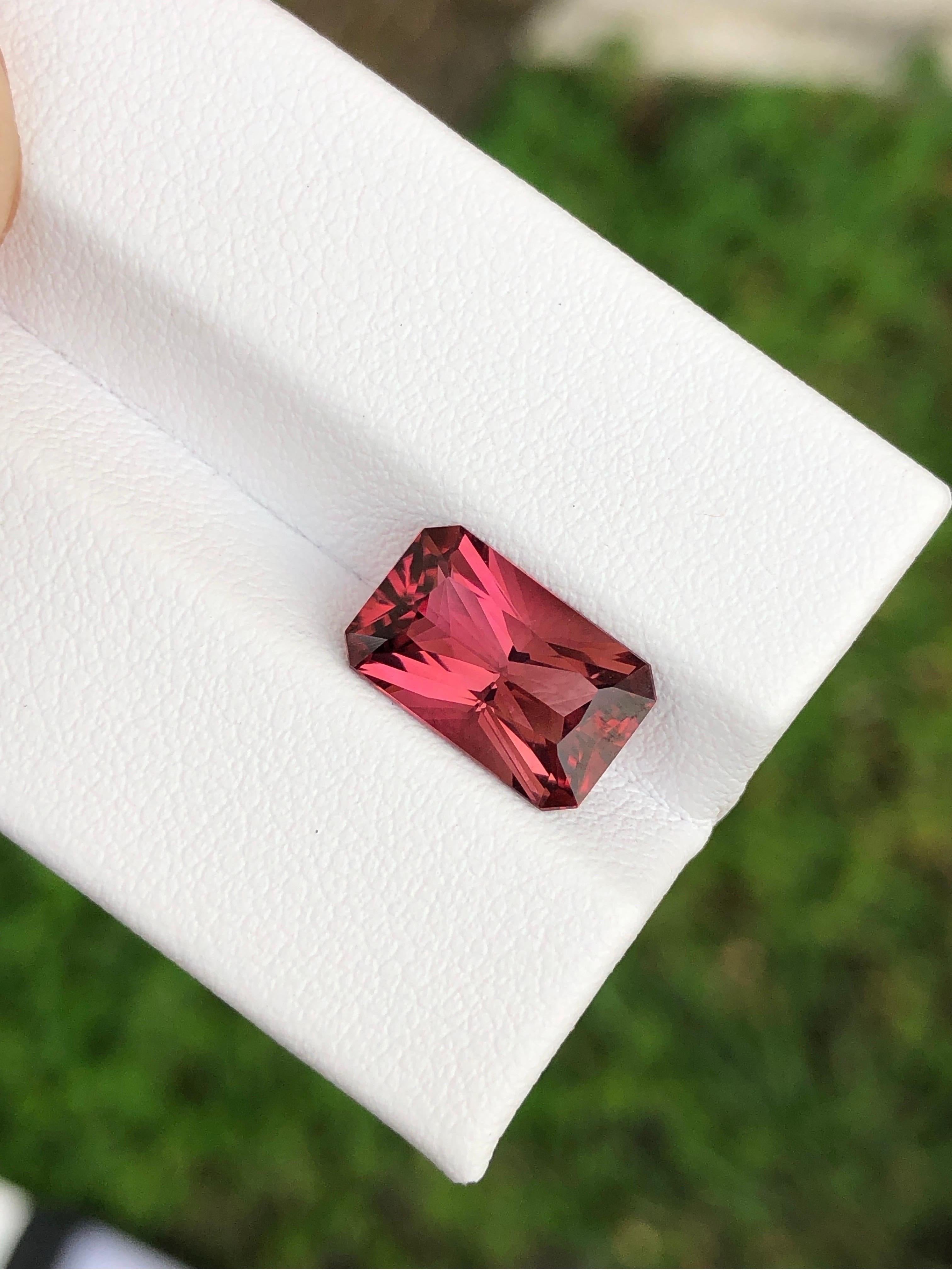 Peach Pink Tourmaline Precision Cut 3.45 ct   For Sale 1