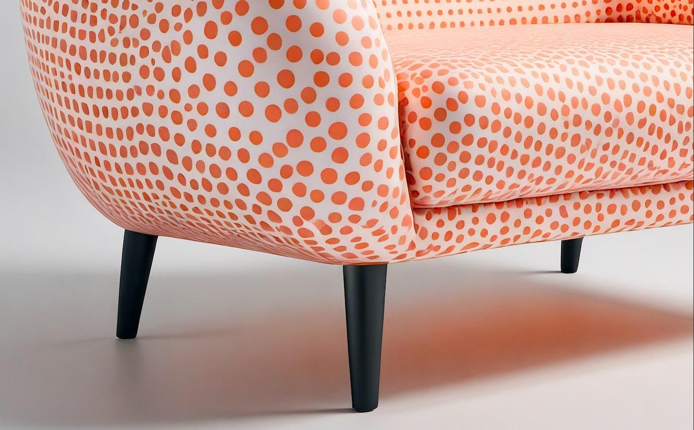 Sessel Pfirsich Polkadot im Zustand „Neu“ im Angebot in New York, NY