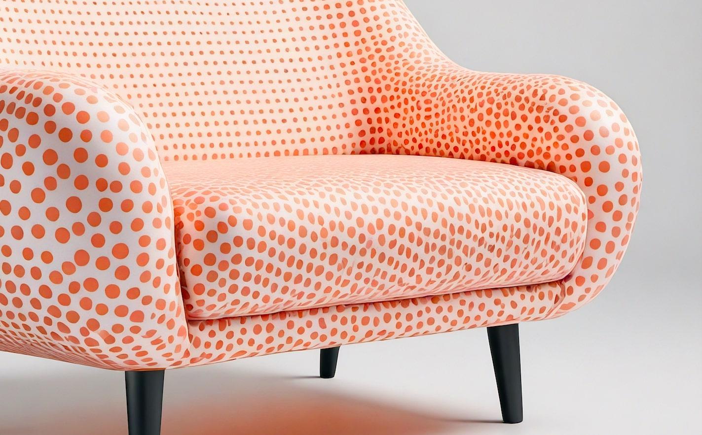 Sessel Pfirsich Polkadot (21. Jahrhundert und zeitgenössisch) im Angebot